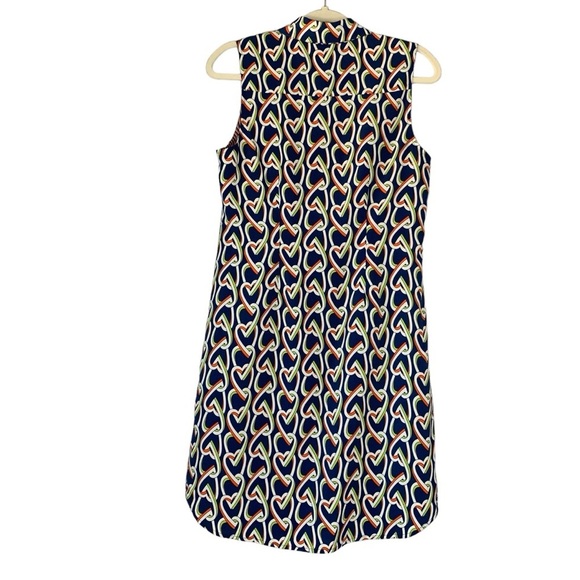 CAbi Amour 5370 multi abstract interlocking heart sleeveless shirt dress. Size S - Picture 3 of 10